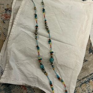 Turquoise and Silver Beaded Necklace